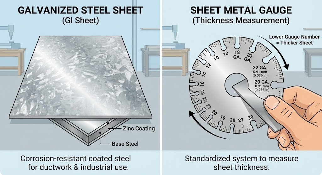galvanized steel sheet metal gauge