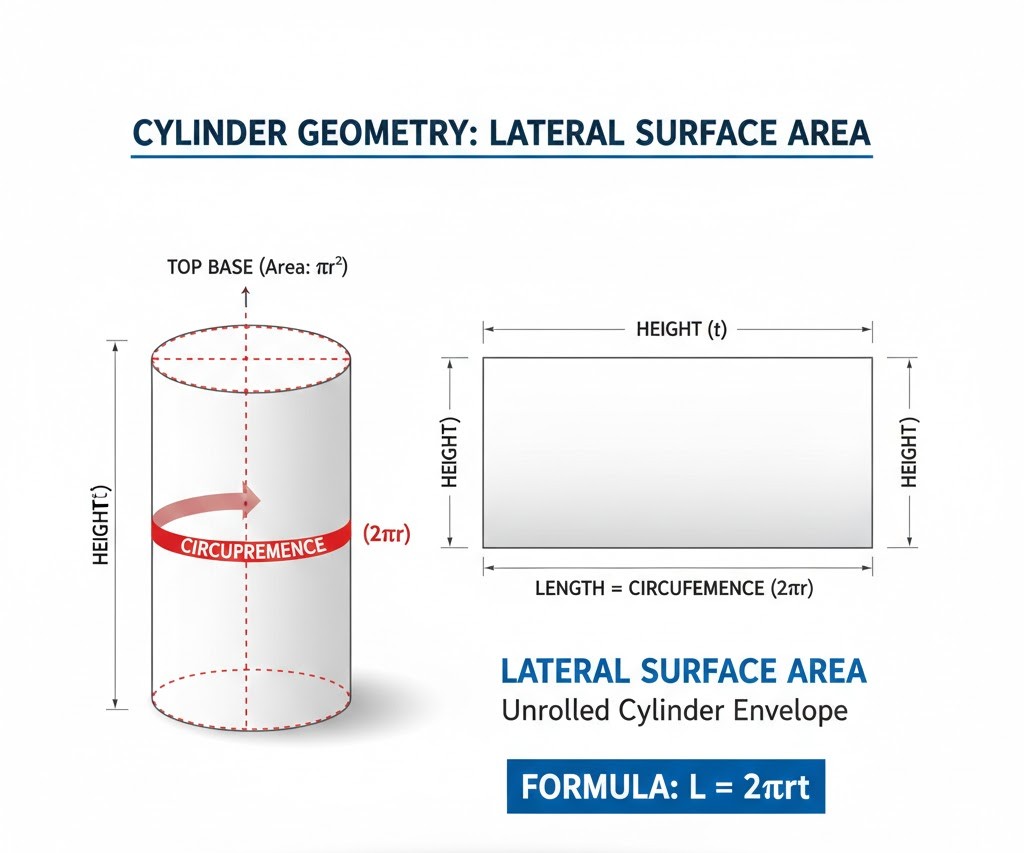 Lateral surface area of a cylinder